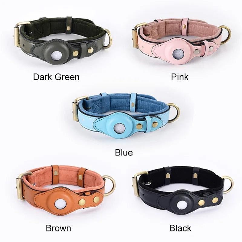 Premium Leather Airtag Collar + Anti-Lost Luxury Quality