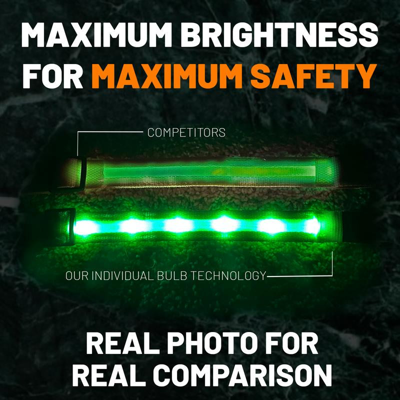 LED Dog Collar with Airtag Holder: Rechargeable, Waterproof, Adjustable, Soft, Reflective