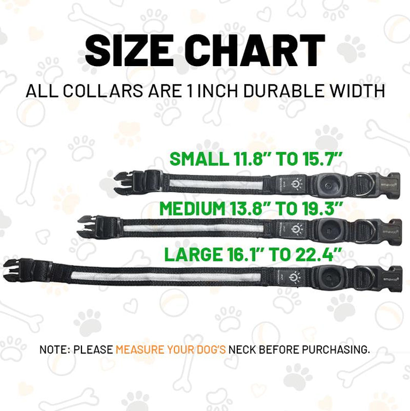 LED Dog Collar with Airtag Holder: Rechargeable, Waterproof, Adjustable, Soft, Reflective