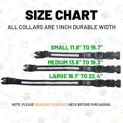 LED Dog Collar with Airtag Holder: Rechargeable, Waterproof, Adjustable, Soft, Reflective