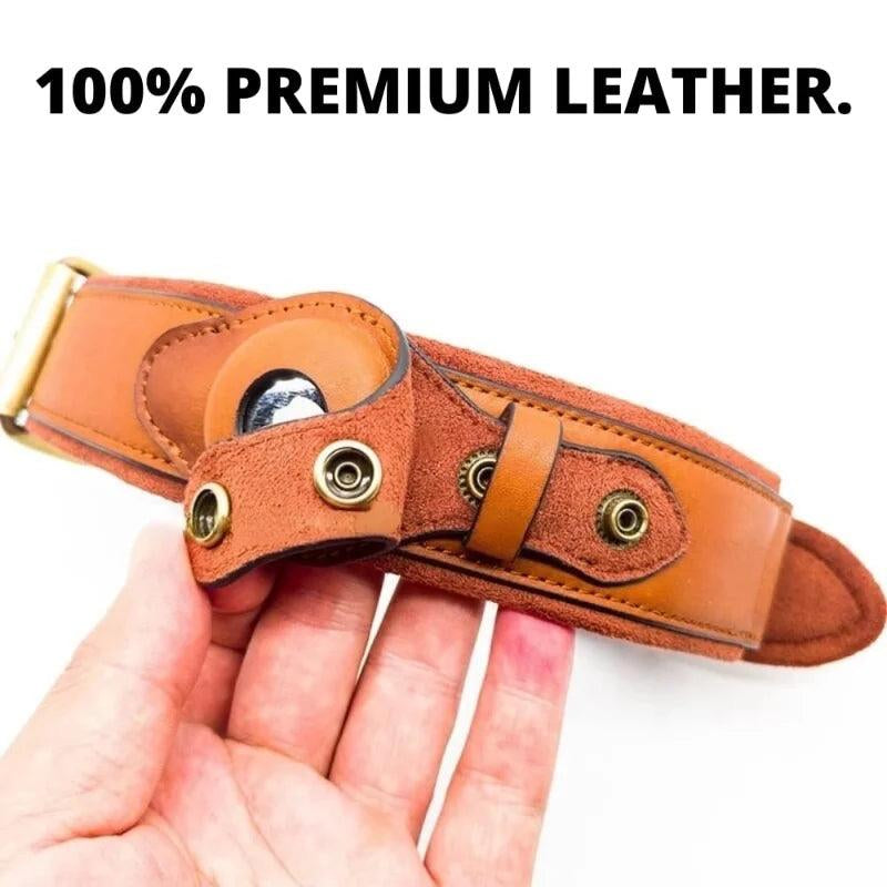 Premium Leather Airtag Collar + Anti-Lost Luxury Quality